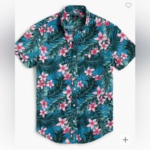 jcrew factory Short-sleeve floral-print slim casual shirt